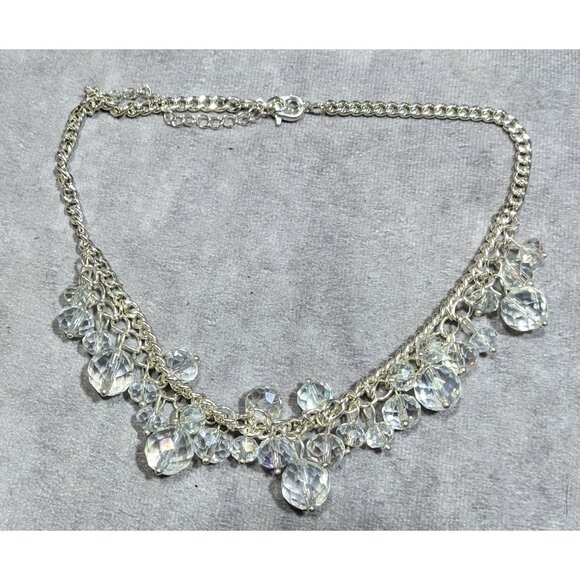 Whimsical Crystal Glass Beaded Fringe Necklace - Picture 5 of 5